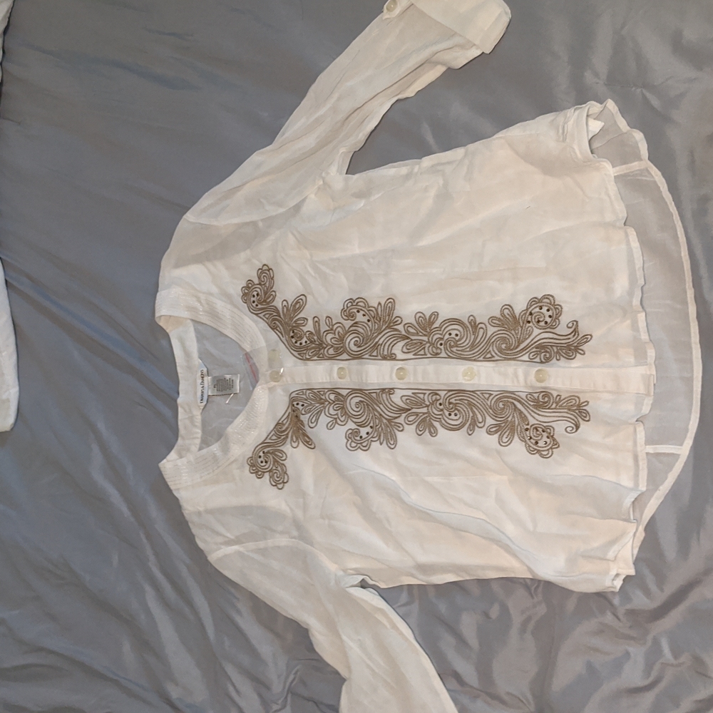 Embroidered PL Button Down Blouse